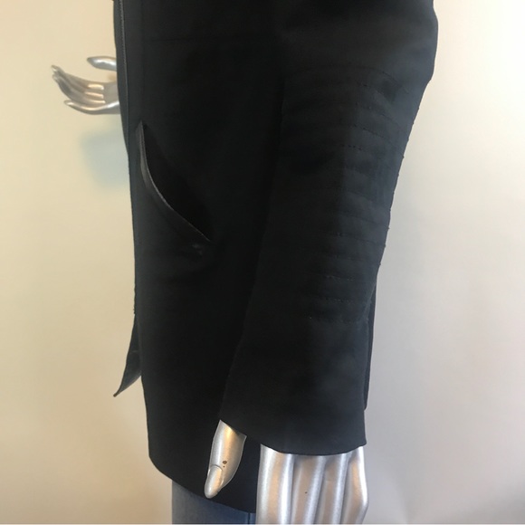 Promod Black Trench Style Long Jacket US 8 Medium - Picture 5 of 16